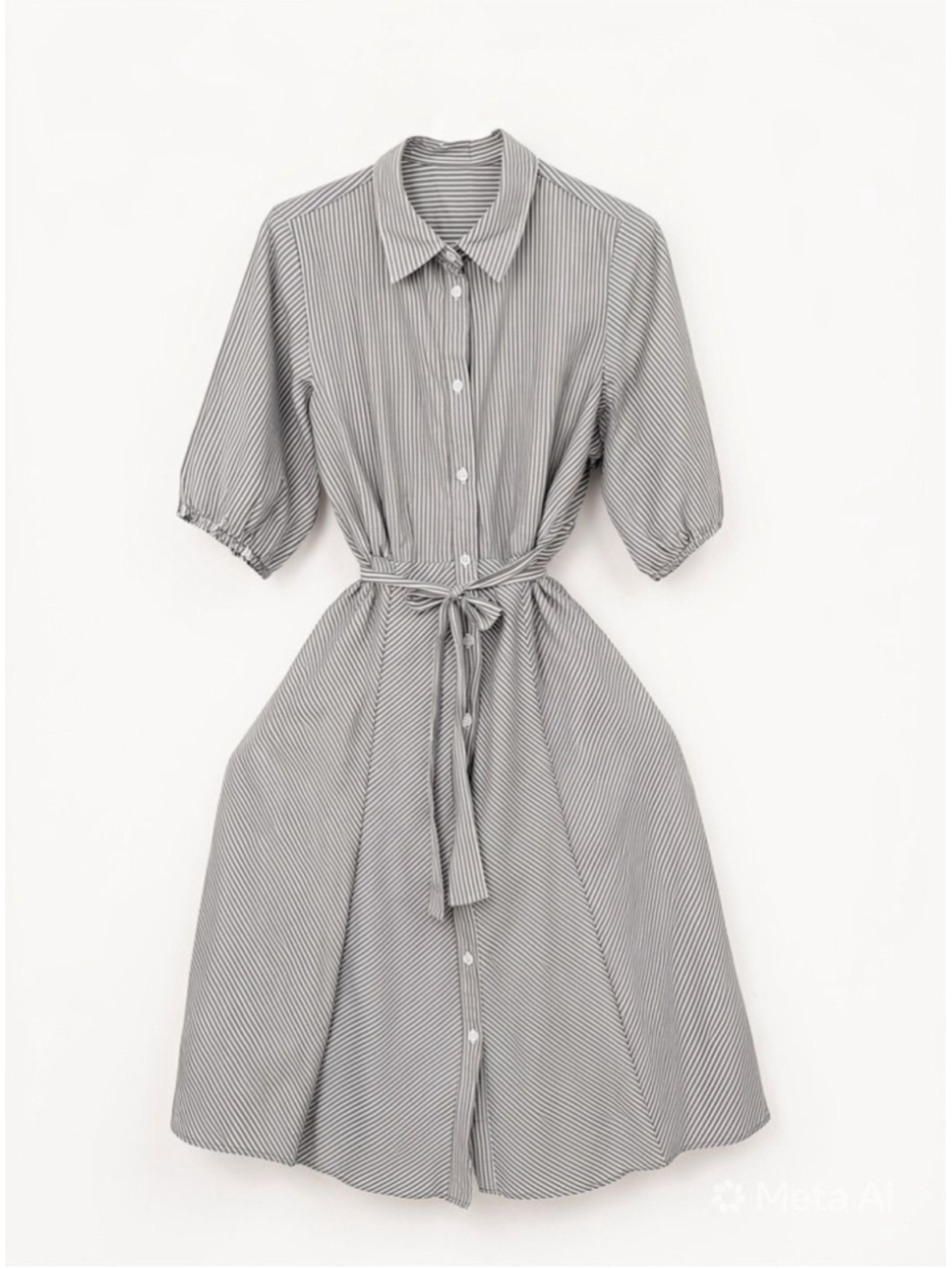 A New Day - Elbow Sleeve Poplin Button-Down Midi Shirtdress New Size M